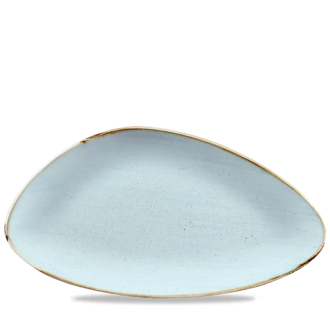 Churchill Stonecast Duck Egg driehoekig chefsbord 35,6x18,8 cm – extra groot zachtblauw bord voor horeca
