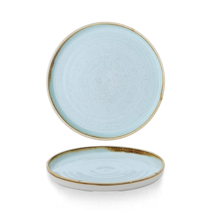 Churchill Stonecast Duck Egg bord met opstaande rand 21 cm – zachtblauw porseleinen bord voor fine dining