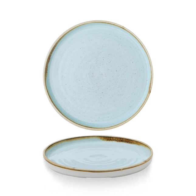 Churchill Stonecast Duck Egg bord met opstaande rand 21 cm – zachtblauw porseleinen bord voor fine dining