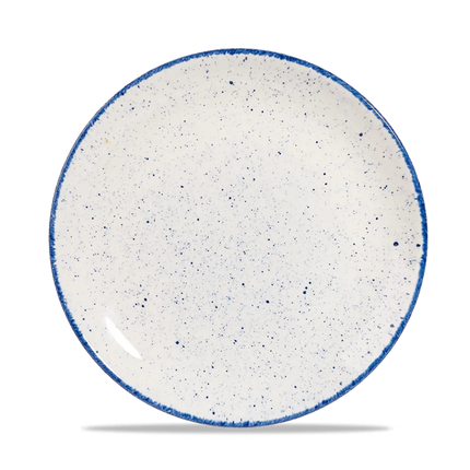 Churchill Stonecast Hints Indigo evolve coupebord Ø 22,5 cm – diepblauw gemarmerd porseleinen bord voor restaurants