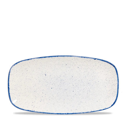 Churchill Stonecast Hints ovaal chefsbord 35,5 x 18,9 cm – groot diepblauw bord voor horeca
