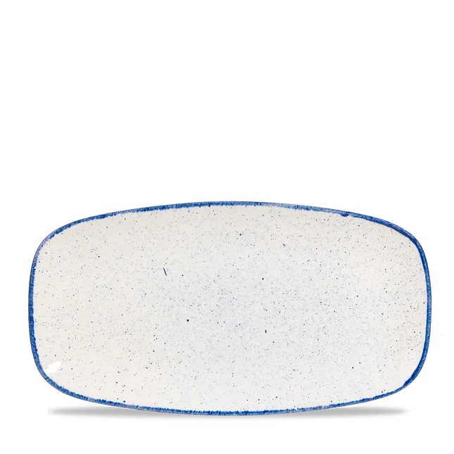 Churchill Stonecast Hints ovaal chefsbord 35,5 x 18,9 cm – groot diepblauw bord voor horeca