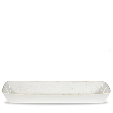 Churchill Stonecast Hints White rechthoekige ovenschaal 53 x 16 x 6,2 cm – witte ovenvaste schaal voor horeca