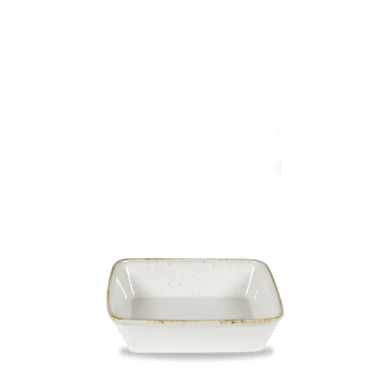 Churchill Stonecast Hints White vierkante ovenschaal 25 cm – witte ovenvaste schaal voor horeca