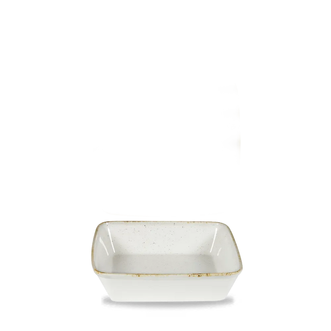 Churchill Stonecast Hints White vierkante ovenschaal 25 cm – witte ovenvaste schaal voor horeca