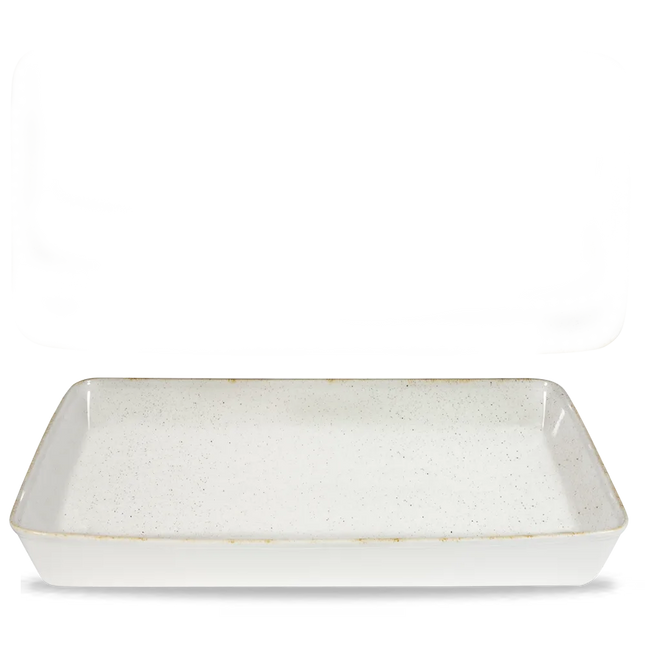 Churchill Stonecast Hints White rechthoekige ovenschaal 53 x 32,5 x 6,2 cm – grote witte ovenschaal voor horeca