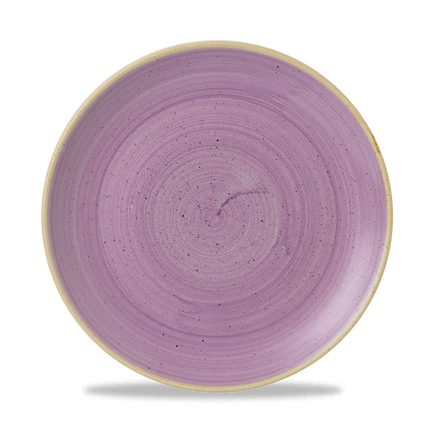 Churchill Stonecast Lavender evolve coupebord Ø 26 cm – lila reactief glazuur porseleinen bord voor fine dining