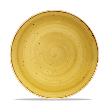 Churchill Stonecast Mustard evolve coupebord Ø 26 cm – mosterdgeel reactief glazuur bord voor fine dining