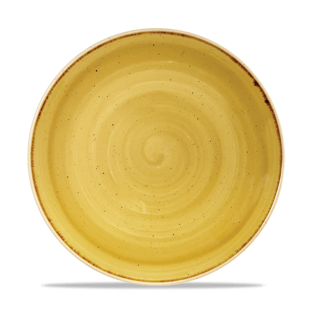 Churchill Stonecast Mustard evolve coupebord Ø 26 cm – mosterdgeel reactief glazuur bord voor fine dining