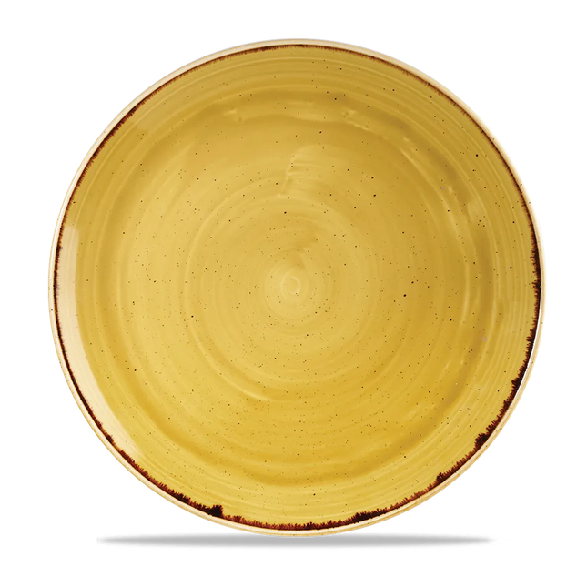 Churchill Stonecast Mustard evolve coupebord Ø 29 cm – mosterdgeel porseleinen bord voor horeca