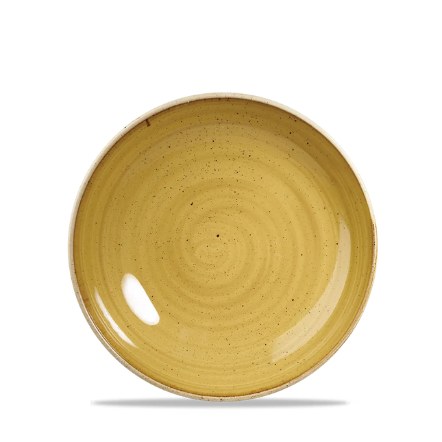 Churchill Stonecast Mustard evolve coupebord Ø 17 cm – klein mosterdgeel porseleinen bordje voor restaurants