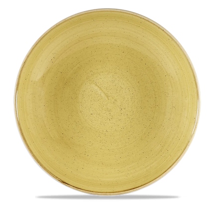Churchill Stonecast Mustard grote coupekom Ø 30 cm – mosterdgeel gemarmerd porseleinen kom voor fine dining