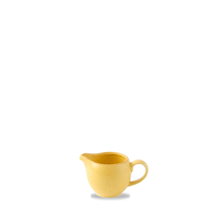Churchill Stonecast Mustard melkkannetje 114 ml – gespikkeld porseleinen kannetje voor koffie