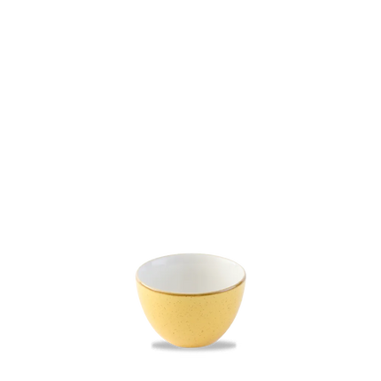 Churchill Stonecast Mustard suikerpot 227 ml – gespikkelde porseleinen suikerpot voor horeca
