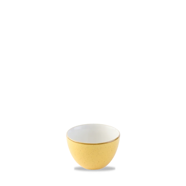 Churchill Stonecast Mustard suikerpot 227 ml – gespikkelde porseleinen suikerpot voor horeca