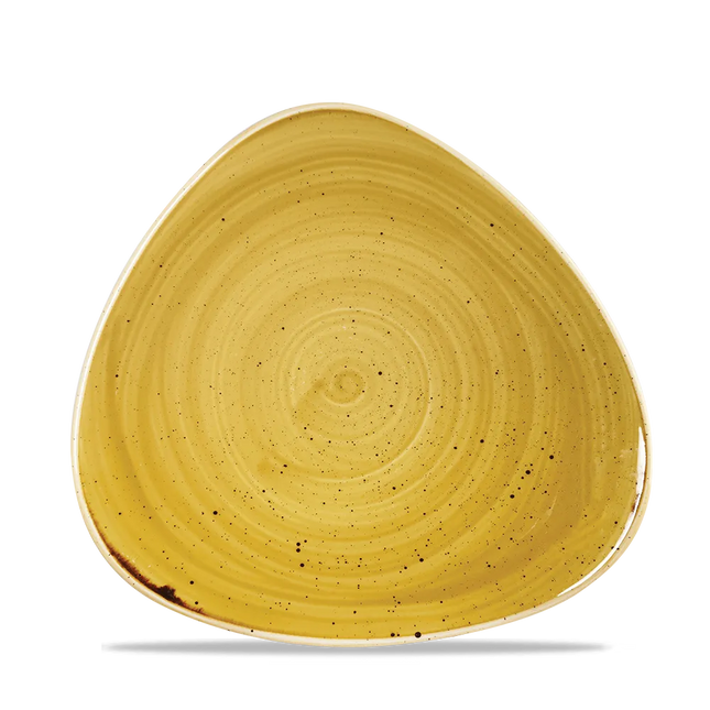 Churchill Stonecast Mustard Lotus bord Ø 18 cm – klein mosterdgeel porseleinen bordje voor fine dining