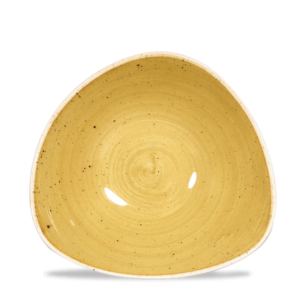 Churchill Stonecast Mustard Lotus kom Ø 18 cm – mosterdgeel gemarmerd porseleinen kom voor fine dining