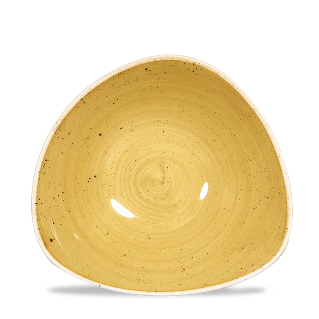 Churchill Stonecast Mustard Lotus kom Ø 18 cm – mosterdgeel gemarmerd porseleinen kom voor fine dining