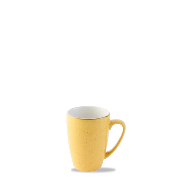 Churchill Stonecast Mustard mok 340 ml – gespikkelde porseleinen mok voor koffie en thee