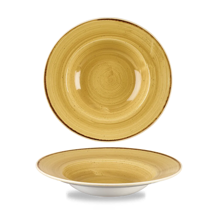 Stonecast Mustard Profile Wide Rim Bowl Med 24cm 12/box