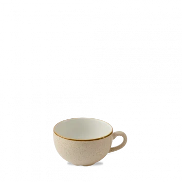Churchill Stonecast Nutmeg Cream cappuccinokop 227 ml – crème gespikkeld porseleinen koffiekop voor horeca