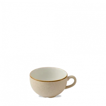 Churchill Stonecast Nutmeg Cream cappuccinokop 340 ml – crème gespikkeld porseleinen kop voor cafés