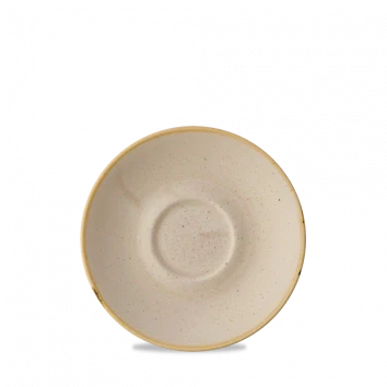 Churchill Stonecast Cream cappuccinoschotel Ø 15,6 cm – crème gespikkeld porseleinen schotel voor horeca