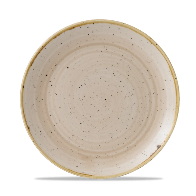 Churchill Stonecast Nutmeg Cream evolve coupebord Ø 22 cm – crèmekleurig gemarmerd bord voor bar en café