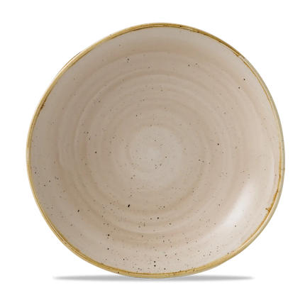 Churchill Stonecast Nutmeg Cream ronde kom met rand Ø 25,5 cm – crèmekleurig gemarmerd kom voor horeca