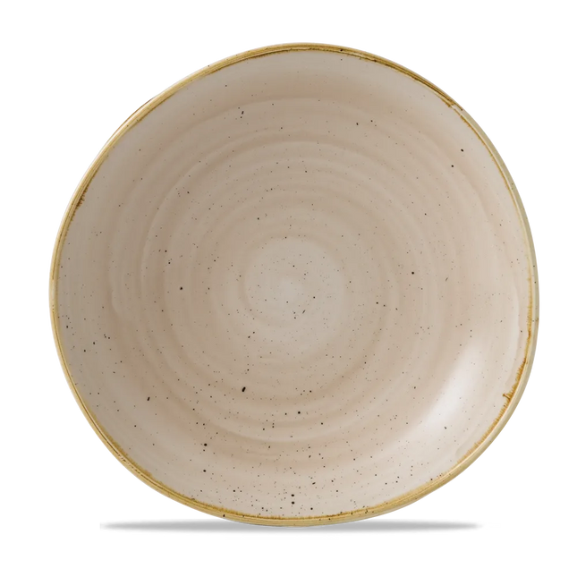 Churchill Stonecast Nutmeg Cream ronde kom met rand Ø 25,5 cm – crèmekleurig gemarmerd kom voor horeca