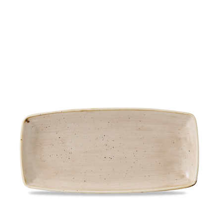 Churchill Stonecast Cream X Squared ovaal bord 30 cm – crèmekleurig porseleinen bord voor fine dining