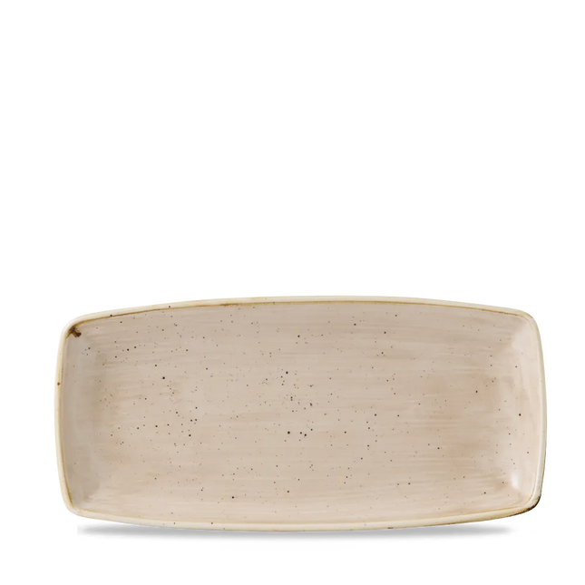 Churchill Stonecast Cream X Squared ovaal bord 30 cm – crèmekleurig porseleinen bord voor fine dining
