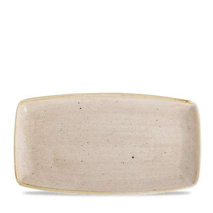 Stonecast Cream X Squared Oblong Plate 34.5x18.5cm 6/box