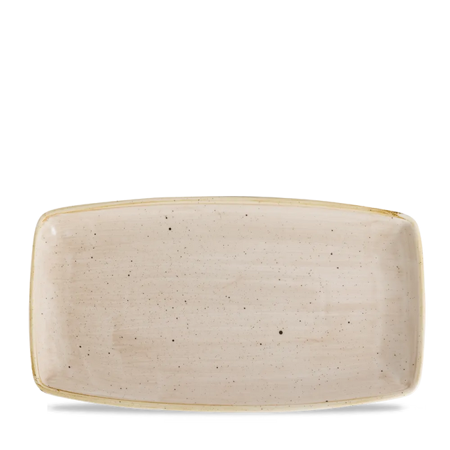 Stonecast Cream X Squared Oblong Plate 34.5x18.5cm 6/box