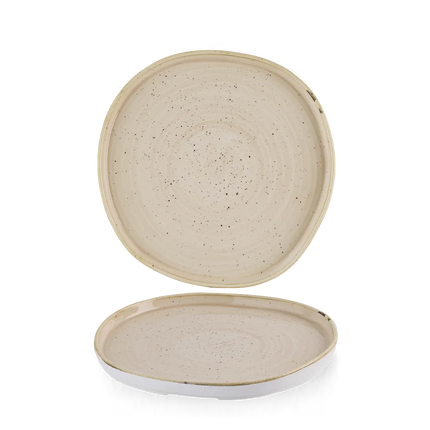 Churchill Stonecast Nutmeg Cream organisch bord met rand Ø 21 cm – crèmekleurig bord voor horeca