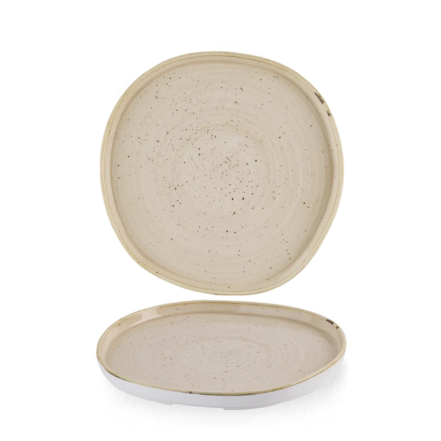 Churchill Stonecast Nutmeg Cream organisch bord met rand Ø 21 cm – crèmekleurig bord voor horeca