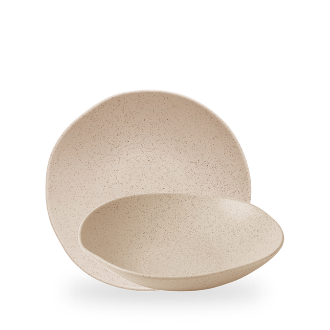 Churchill Stonecast Nutmeg Cream Organic coupekom 25 cm – nootmuskaatcrème porseleinen kom voor salade en soep