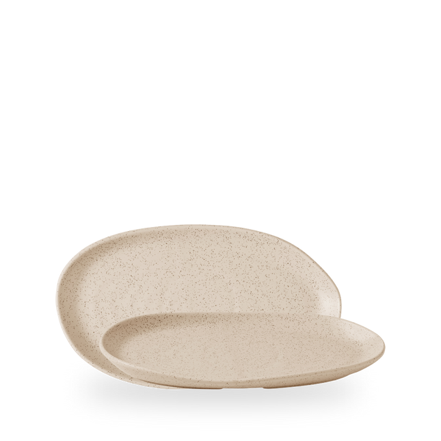 Churchill Stonecast Nutmeg Cream Organic Platter 26 x 15 cm – porseleinen serveerschaal – set van 6 – APS Glass & Bar Supply