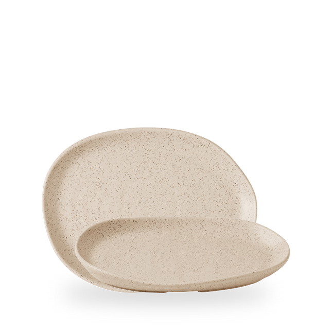 Churchill Stonecast Nutmeg Cream Organic serveerschaal 26 x 20 cm – nootmuskaatcrème porseleinen schaal voor hoofdgerechten