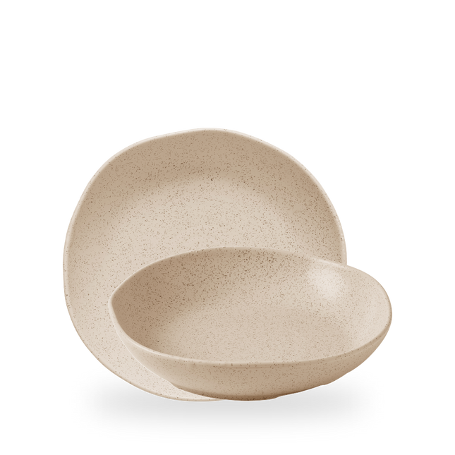 Churchill Stonecast Nutmeg Cream Organic diepe kom 25 cm – nootmuskaatcrème porseleinen kom voor soep en salade