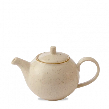 Churchill Stonecast Nutmeg Cream koffiepot 426 ml – crème gespikkeld porseleinen kannetje voor hotels