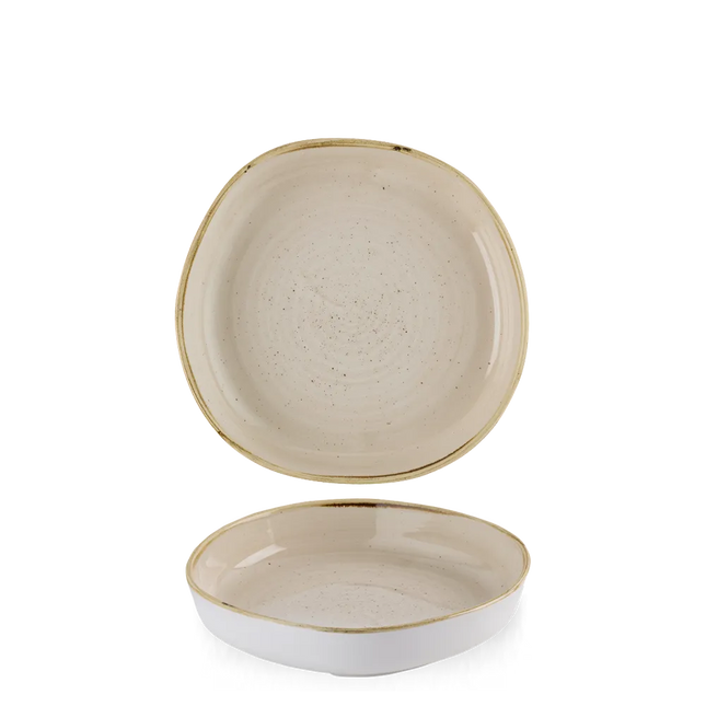 Churchill Stonecast Nutmeg Cream kom met rand 20x4,5 cm – crèmekleurige ondiepe kom voor horeca