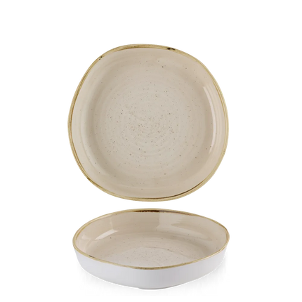 Churchill Stonecast Nutmeg Cream kom met rand 23x4,5 cm – crèmekleurige ondiepe kom voor restaurants