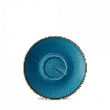 Churchill Stonecast Java Blue cappuccinoschotel Ø 15,6 cm – blauw gespikkeld porseleinen schotel voor cafés
