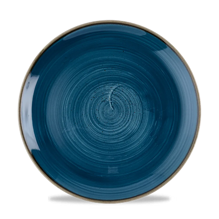 Churchill Stonecast Java Blue coupe bord Ø 26 cm – gespikkeld blauw bord voor restaurants
