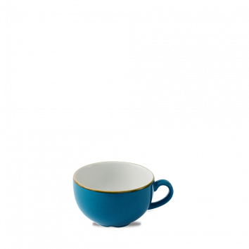 Churchill Stonecast Java Blue cappuccinokop 227 ml – blauw gespikkeld porseleinen koffiekop voor restaurants