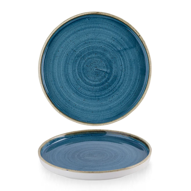Churchill Stonecast Java Blue bord met rand Ø 26 cm – groot blauw bord voor restaurants