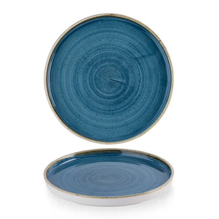 Churchill Stonecast Java Blue bord met rand Ø 26 cm – groot blauw bord voor restaurants