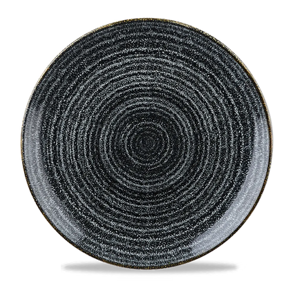 Churchill Studio Prints Charcoal Black evolve coupebord Ø 29 cm – zwart porseleinen bord voor restaurants