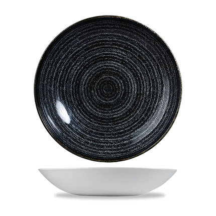 Churchill Studio Prints Charcoal Black evolve coupekom Ø 25 cm – zwart porseleinen kom voor fine dining